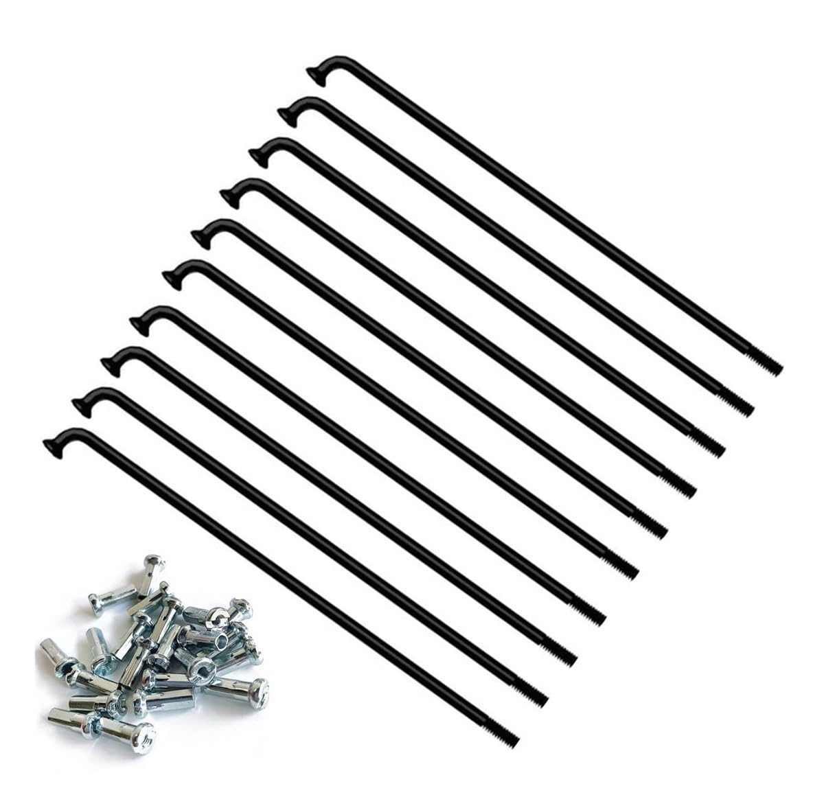Szprychy rowerowe 12G, średnica 2,5 mm, stal węglowa, szprychy elektryczne, 20/40 szt., J Bend szprychy rowerowe z 12 mm, do roweru elektrycznego, motocykla, trójkołowca