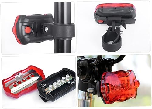 Miniatura 9 de Lámpara de bicicleta 5led Mountain Bike impermeable faro trasero combinación para negro impermeable faro trasero luz combinada