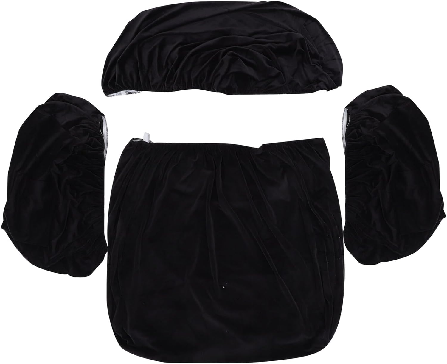 Recliner Chair Cover Full Elastic Stretch Slipcover Furniture Protector Thickened Soft Plush Velvet Recliner Seat Cover for Home 4pcs Set Black