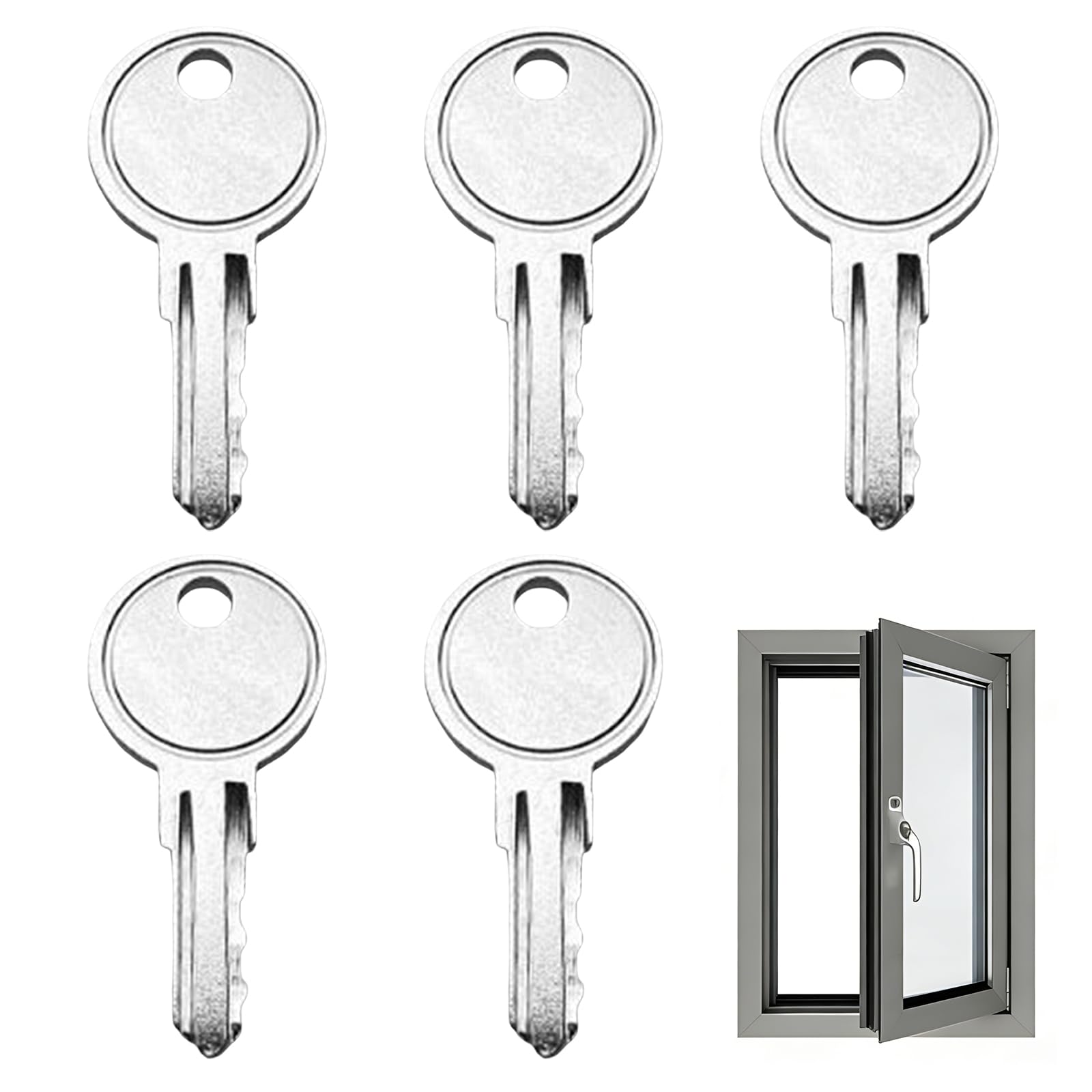 5 Pcs UPVC Window Handle Key for Securistyle Window Lock, Universal UPVC Windows Lock Keys Replacement Spare Keys