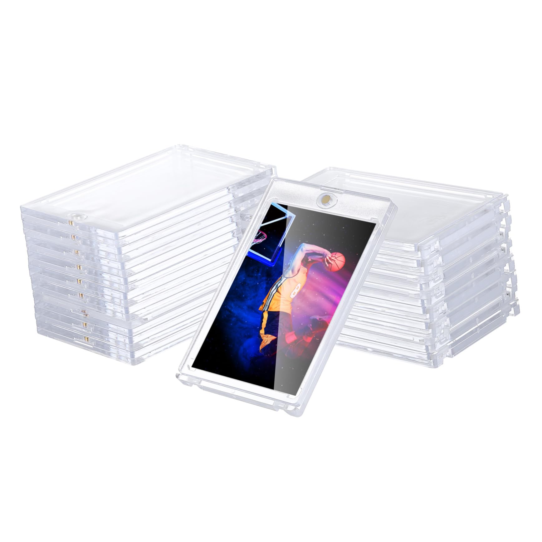 20stücke Hartschalen Kartenhüllen Mit Magnetverschluss Transparente Kartenhalter Aus Acryl Für Sammelkarten Sportkarten Mitgliedskarten Und Kleine Fotos