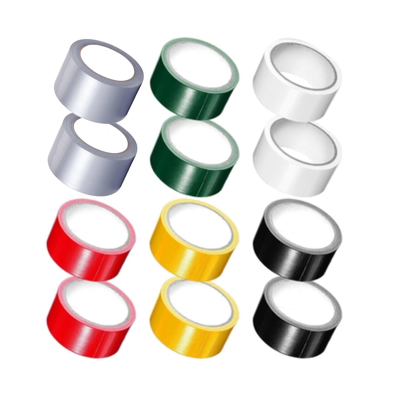 12 rollos de cinta adhesiva multiusos con colores brillantes, resistencia industrial, resistente al agua, colorida, cinta adhesiva para reparación de hogar