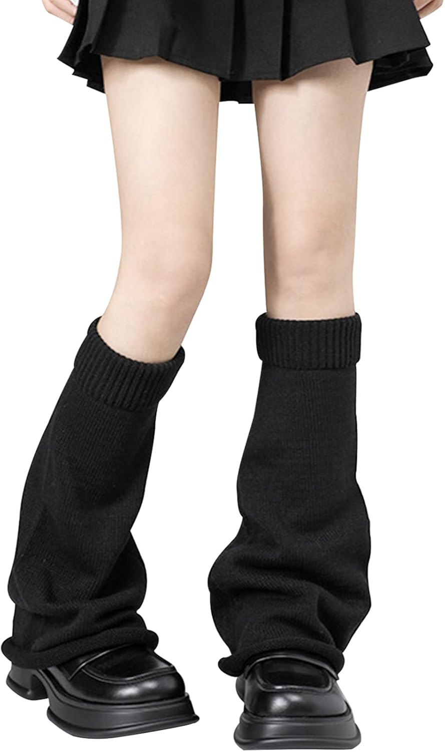 Women's Long Leg Warmers, Knitted Thermal Legwarmers for Girls, Punk Over Knee High Socks Kawaii Boots Cuff Cover
