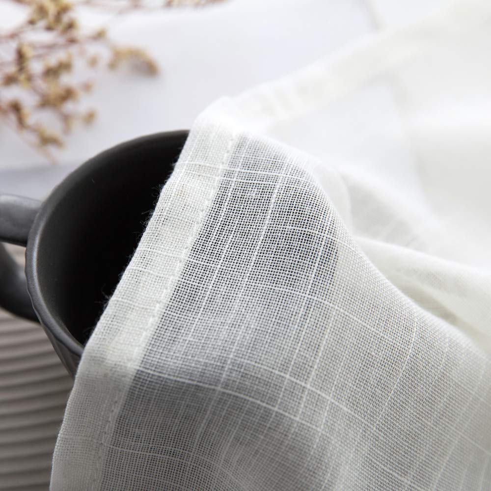 MIULEE Scheibengardinen 60x90cm - Voile Vorhänge Mit Quetschfalten