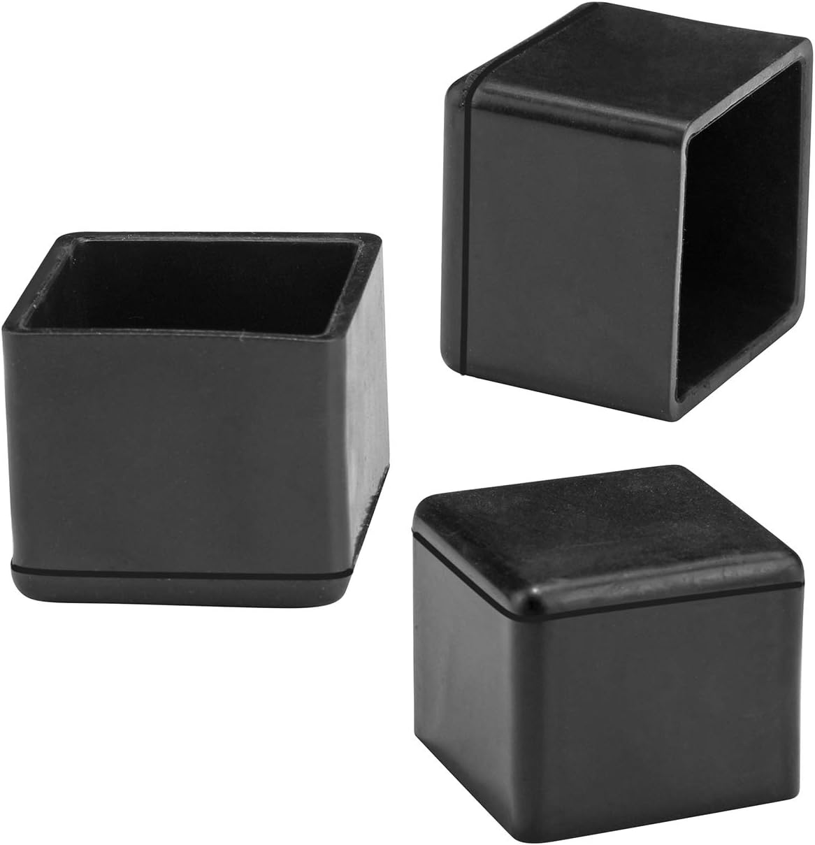 1” x 1” Square Chair Leg Caps, WarmHut 32pcs Black Anti-Slip 1 Inch Chair Leg Floor Protectors Chair Table Bar Stool Leg Covers Furniture Leg Cube Feet