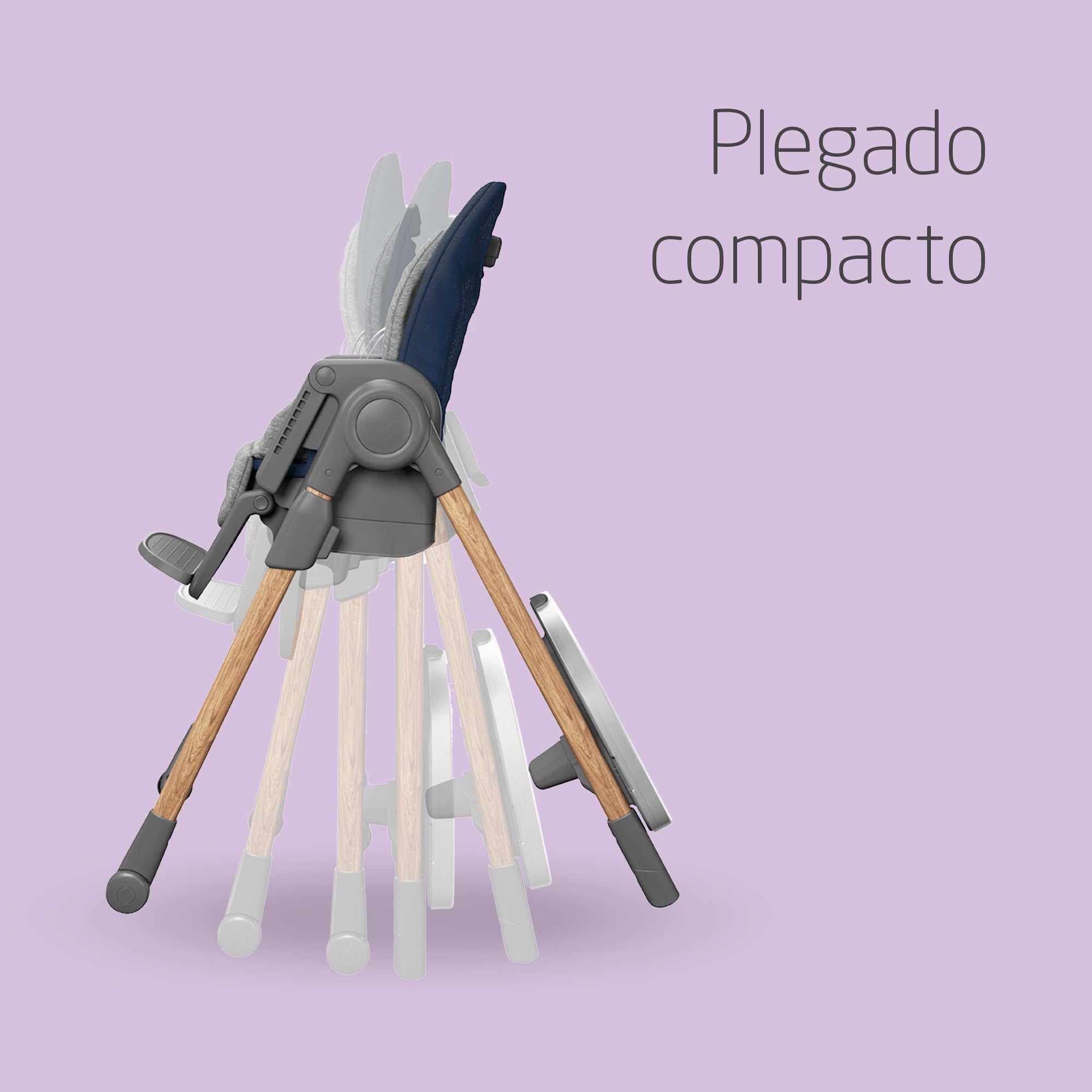 Maxi-Cosi Minla trona Evolutiva, reclinable y plegable, 6 en 1, silla portátil de viaje convertible para niños y Asiento Elevador, crece con el niño 0 meses - 14 años, essential blue
