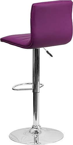 Miniatura 87 de Flash Funiture silla de bar ajustable con base cromada, Vinilo, Negro Negro -,Blanco,Marrón,Borgoña,Verde,Gris,Naranja,Púrpura,Rojo
