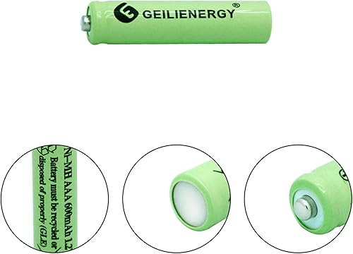 Miniatura 2 de BAOBIAN Pilas solares recargables AAA de 600 mAh 1.2 V NiMH para luz solar, lámpara solar, luces de jardín verdes (12 piezas)