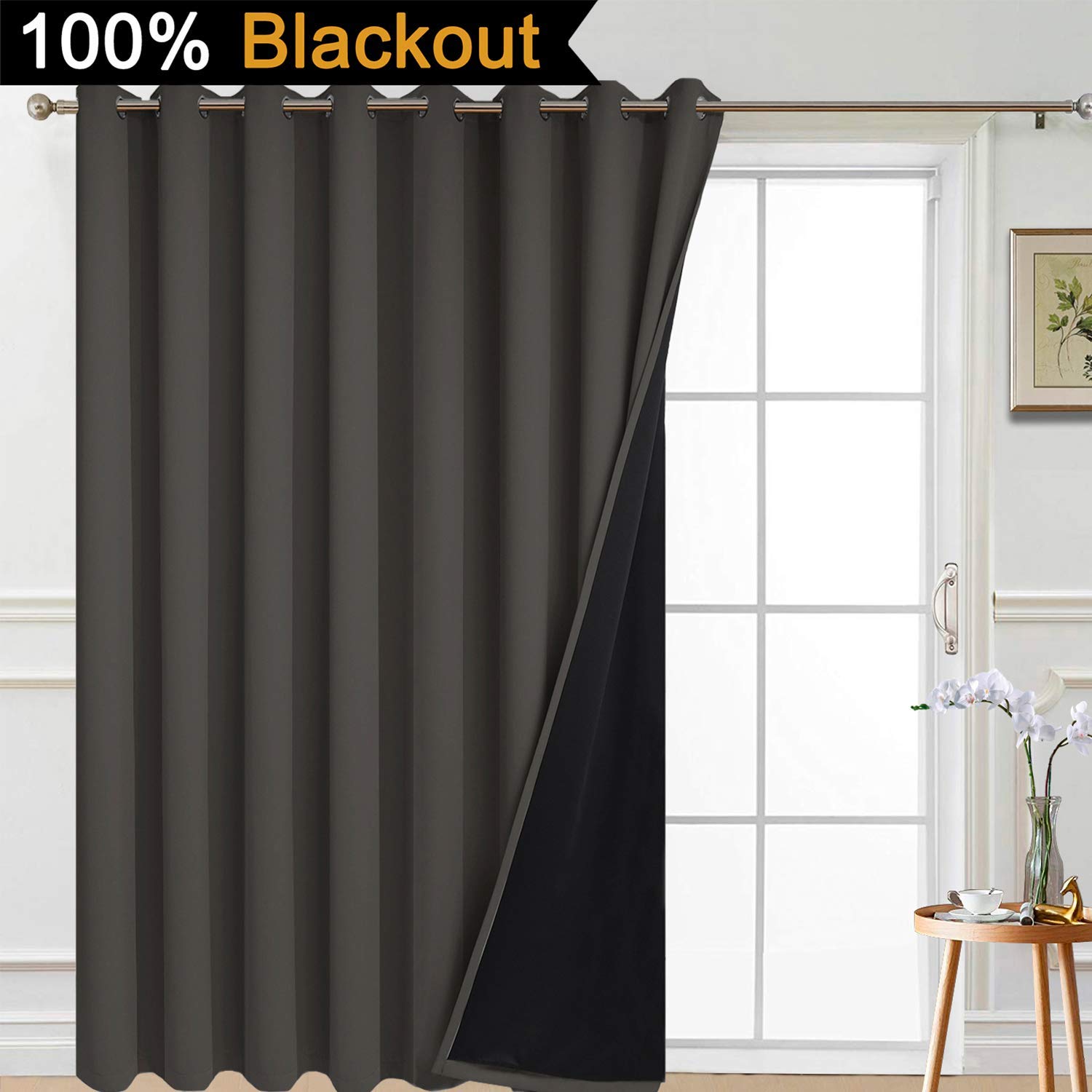 Buy Yakamok Total Shade Patio Door Curtain, HeavyDuty Full Light