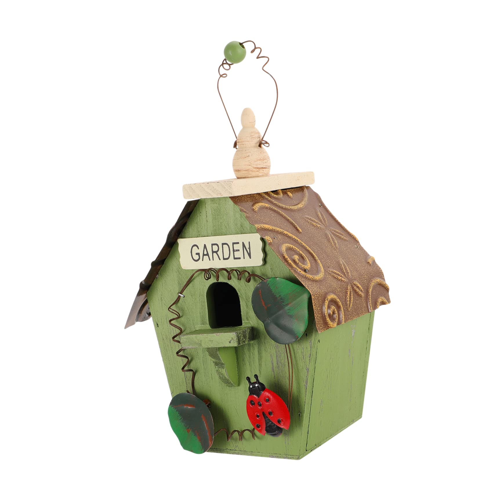 Nichoir en bois vert Mikikit fait main au design créatif unique