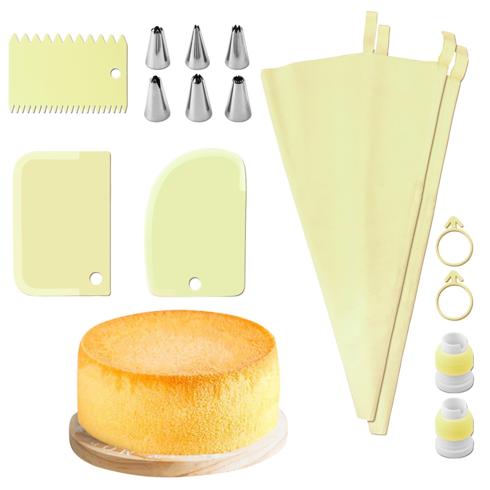Set Completo Di 120 Sac-à-poche E Ugelli Per Decorazione Torte - 100 Sacchetti Usa E Getta, 1 Riutilizzabile, 12 Bocchette In Acciaio E Accessori - Ideale Per Cupcake E Dessert