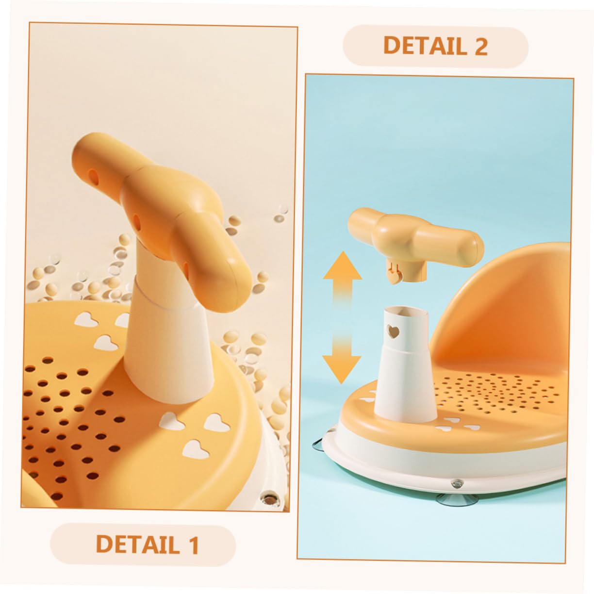 Asiento de Baño para Bebés Compacto Limpieza Fácil, Material Pp y Tpe, Antideslizante Adecuado Hora del Baño y Alimentación
