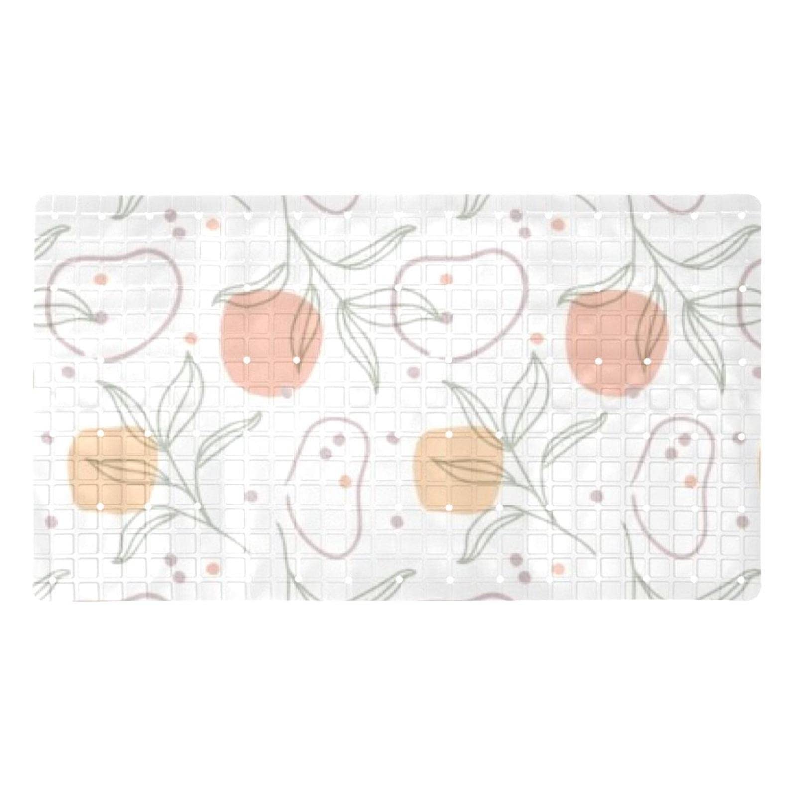 Tapis de salle de bain antidérapant 40x70 cm avec ventouses et trous de drainage pour douche