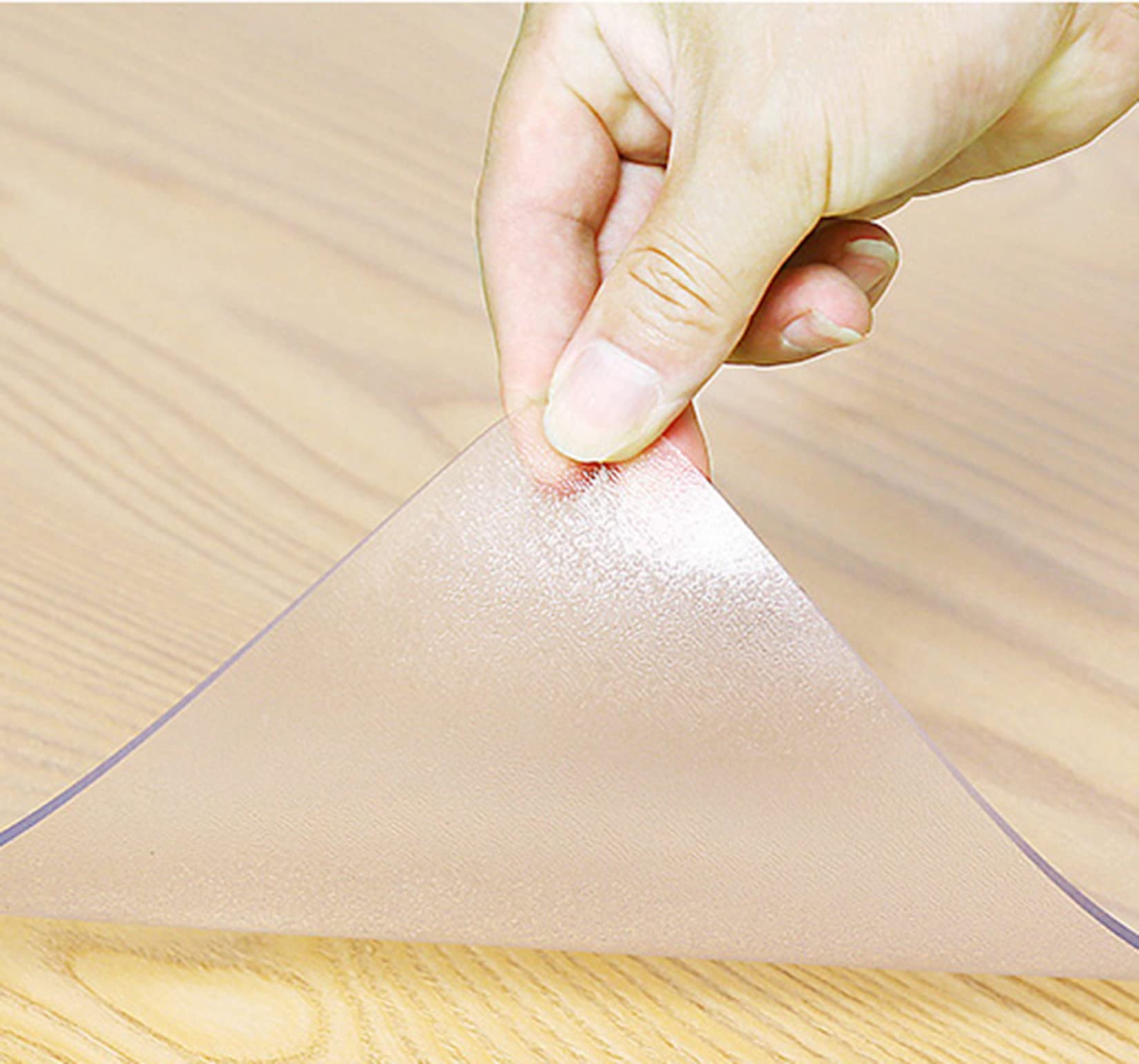 Tovaglietta in PVC satinato, 1,5 mm, antiscivolo, impermeabile, protezione per ufficio e casa, trasparente, resistente (110 x 280 cm)