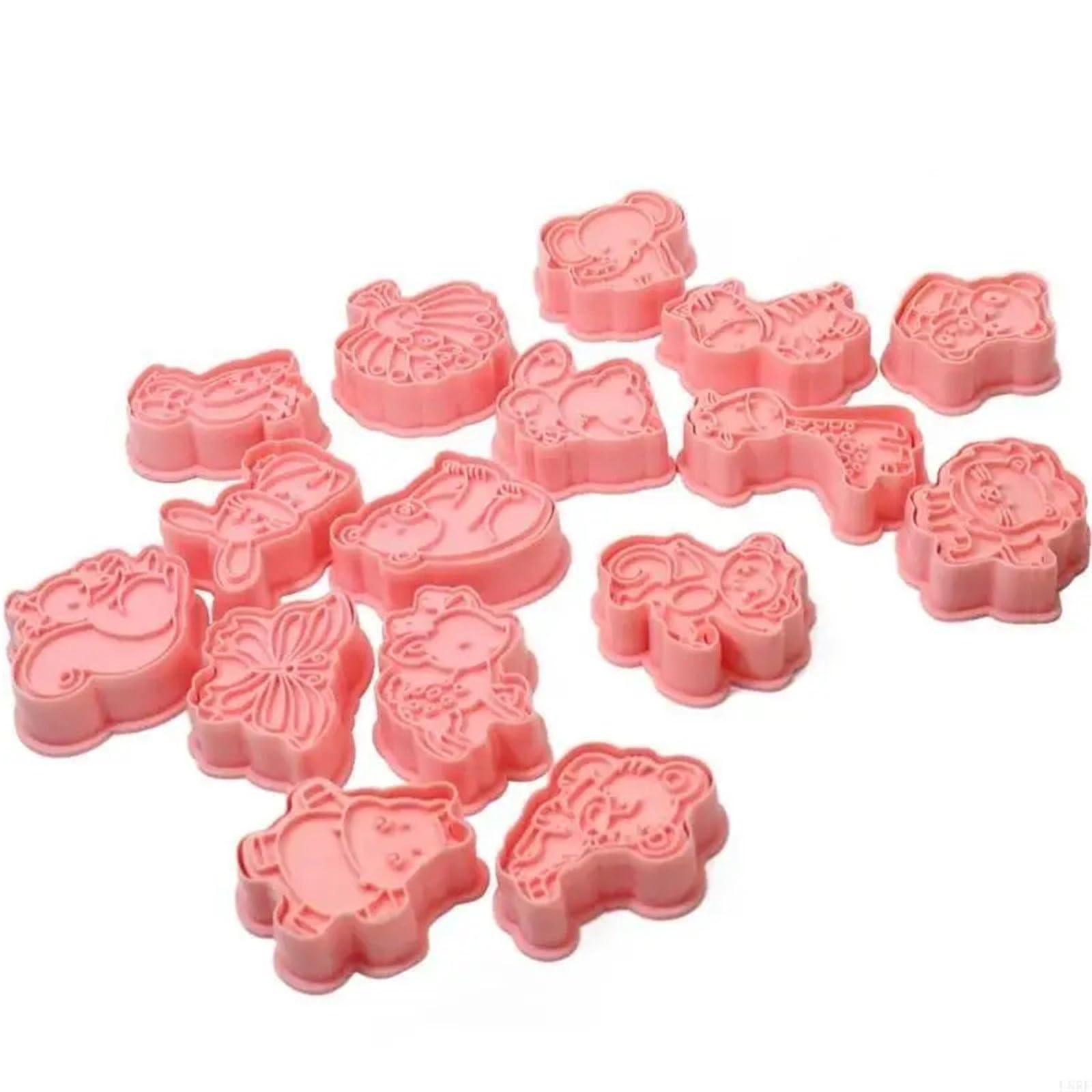 Ensemble d'emporte-pièces en plastique for animaux de dessin animé, 16 pièces