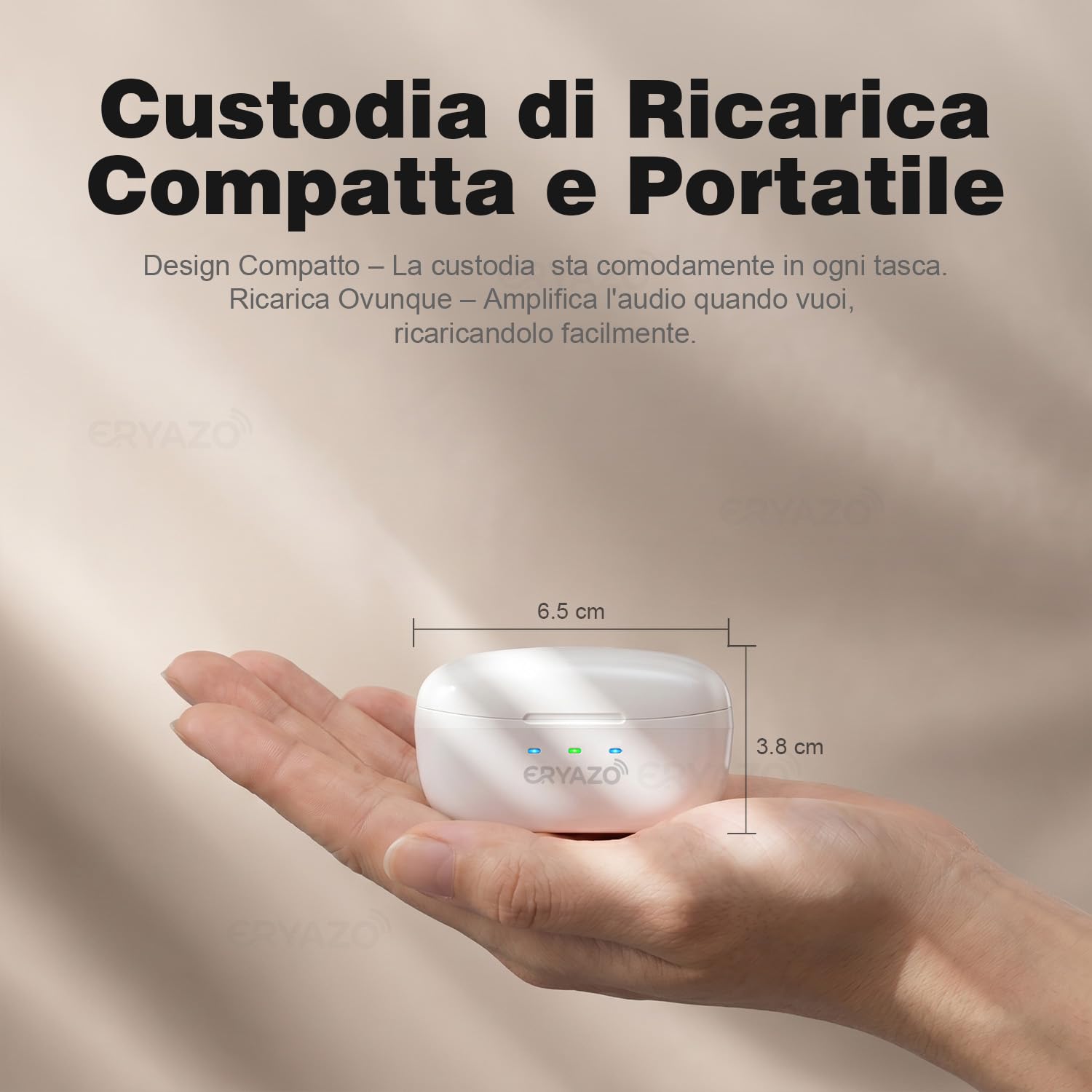 Amplificatore Audio Ricaricabile,Cancellazione del Rumore, Stazione di Ricarica USB, Custodia, Vestibilità Ergonomica