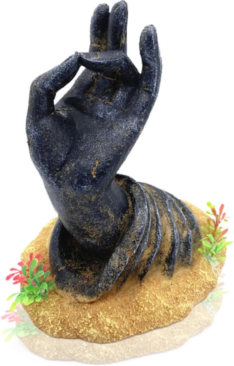 Fish Tank Decorations, Large Aquarium Decor Accessories with Rock Mountain, Bearded Dragon Hideout, Reptile & Amphibian Habitat Hideouts (Brown Mountain)