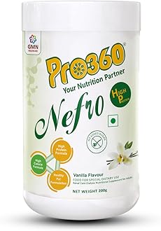 Nefro HP (Fka Nephro HP) High Protein Dialysis Care Nutritional Supplement Powder - High Fat Formula Enriched With L-Taurine, L-Carnitine|No Added Sugar, Vanilla Flavour 200 Gram