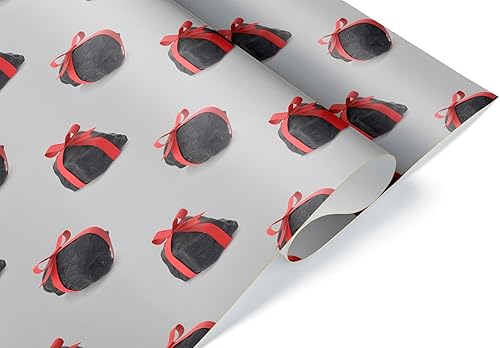 Miniatura 2 de Divertido papel de regalo de carbón grueso para envolver regalos de Navidad decoración de fiesta de Navidad para niños traviesos rollo de 12 pies x