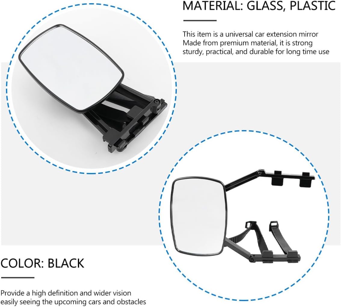 Trailer Towing Extension Mirrors 1 Pair, Folding Wide View