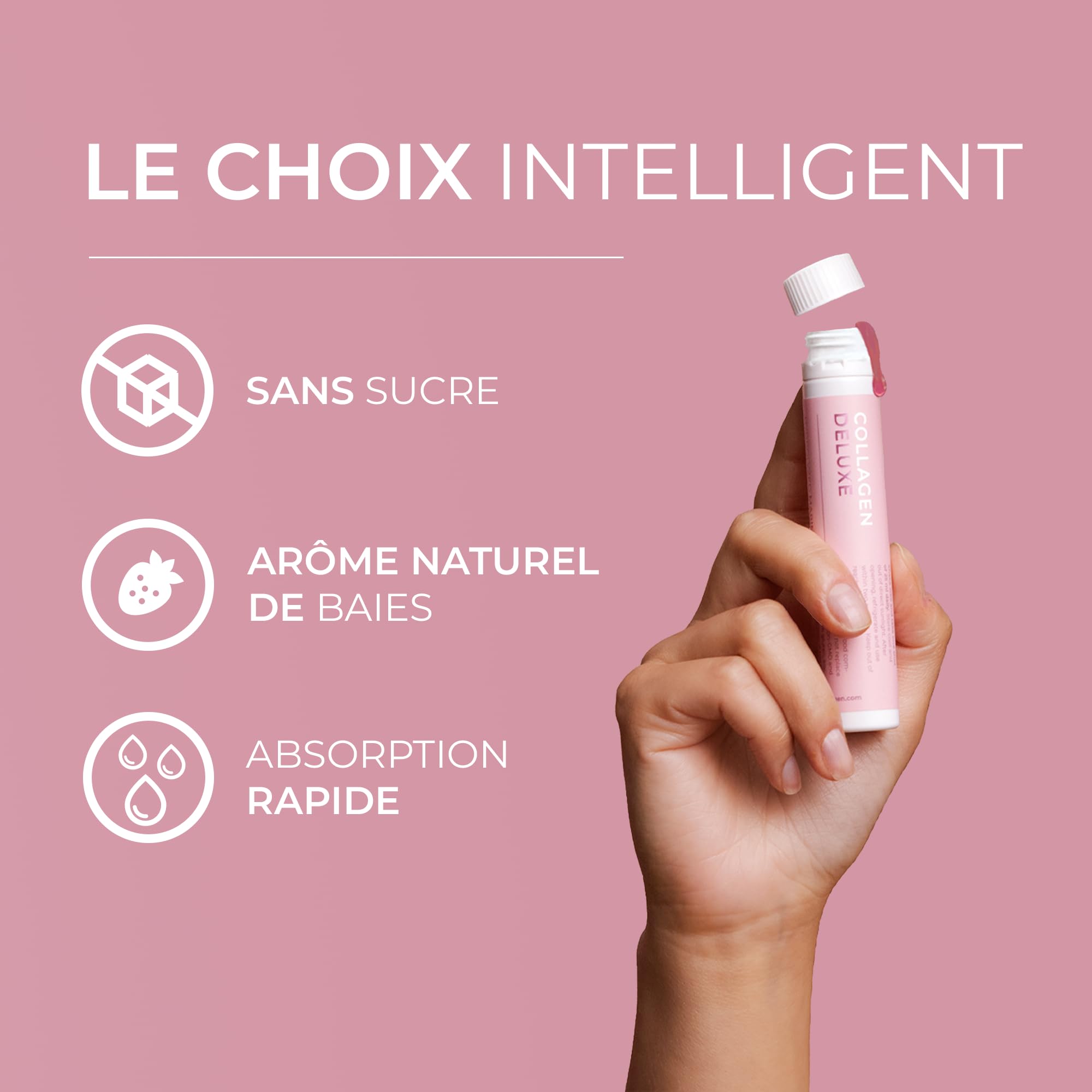 Swedish Collagen Deluxe 12 500 mg Collagène Marin Liquide 30 Doses 25 ml Acide Hyaluronique Biotine Vitamine C Cheveux Peau Ongles Articulations Sans Sucre pour Homme et Femme
