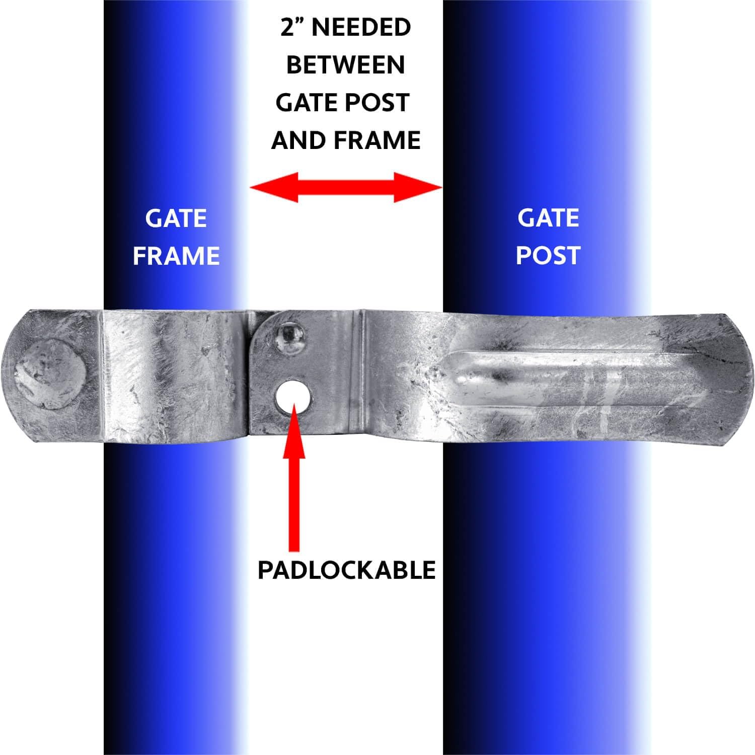 Heavy Duty Fork Latch (Bolt in) 1-5/8" x 2-7/8" Galvanized Pressed Steel
