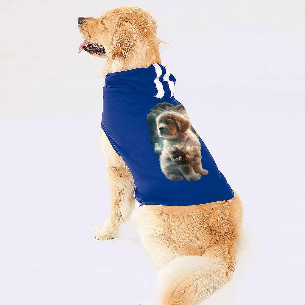 Cool Art Dog Shirt with Hoodie - Digital Art Dog Hoodie - Illustration Dog Clothing - Gray White, 2XL