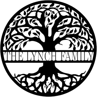 Personalized Tree of Life Metal Wall Art, Custom Family Tree Wall Decor, Split Letter Monogram, Custom Metal Signs Indoor or Outdoor, Large Metal Tree Home Decor, Housewarming Gift