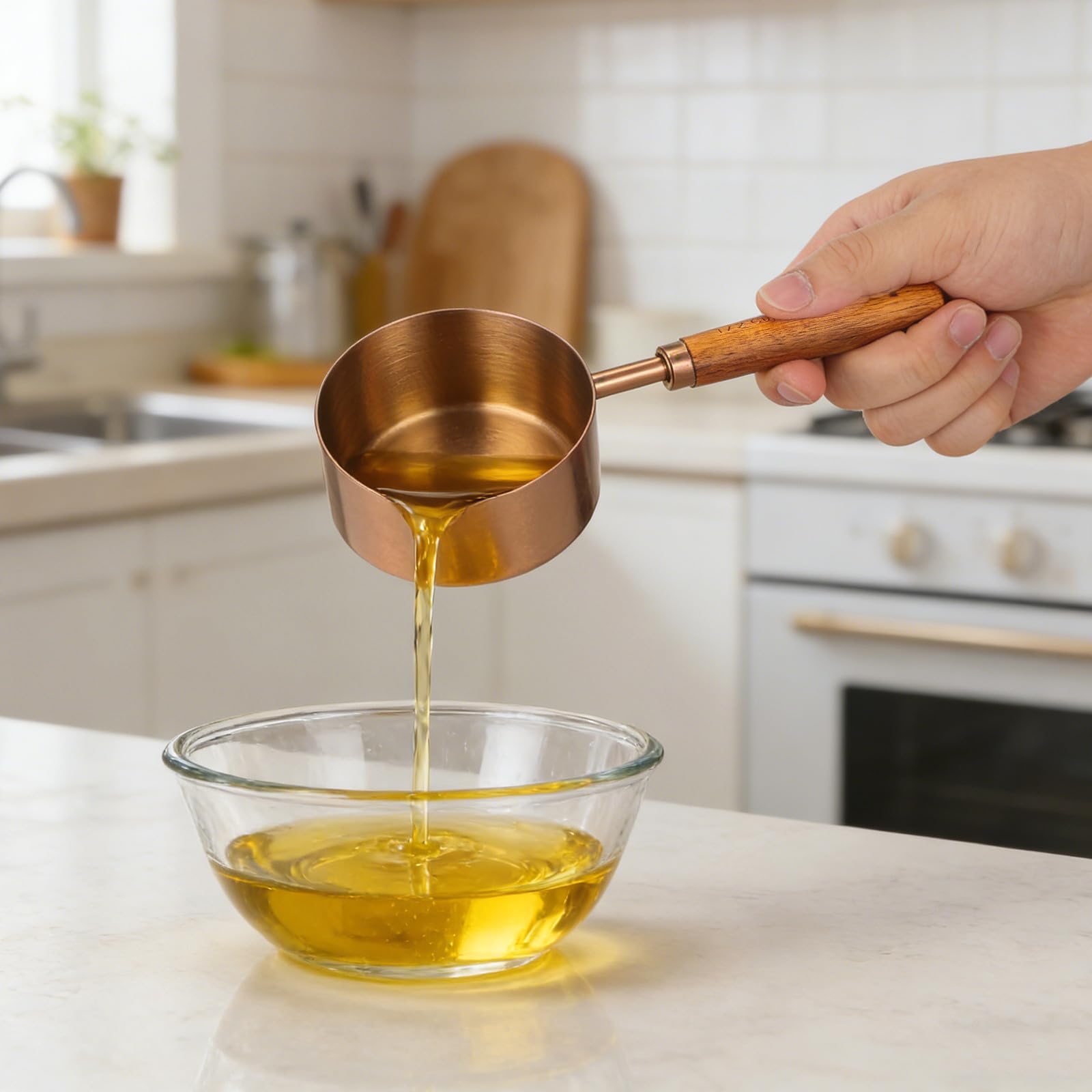 Mikikit 8 Pièces Cuillères Doseuses en Acier Inoxydable et Bois Précises et Faciles à Nettoyer Mesures pour Cuillère à Café et Préparation de Repas