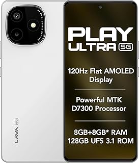Lava Play Ultra 5G (Arctic Frost, 8+8*GB RAM, 128GB Storage)|MTK D7300 Processor-700K+ Antutu| 6.67" FHD+AMOLED Display | ... Price In India