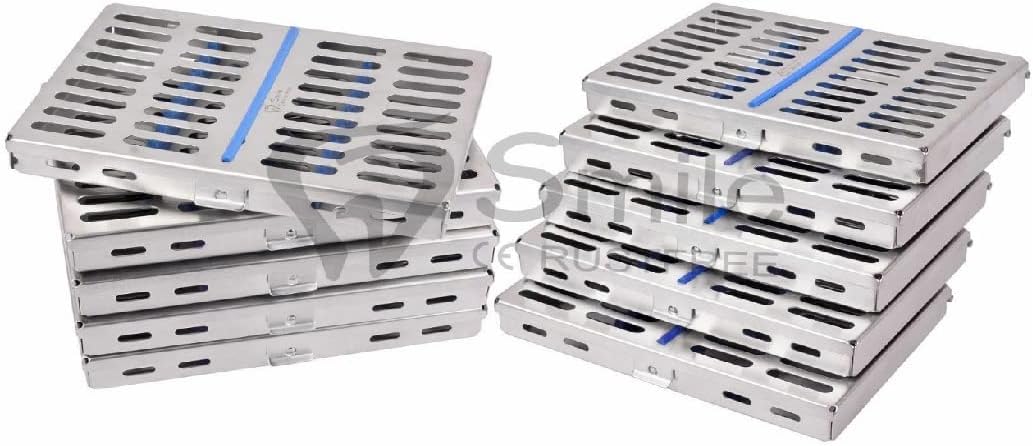10 Autoclave Sterilization Cassette Rack Box Tray for 10 Instruments