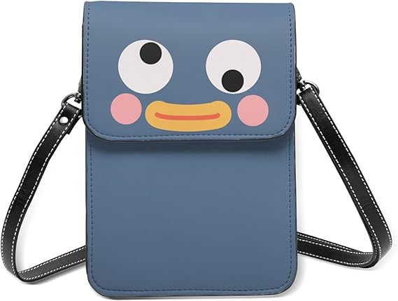 Amazon かわいい変な顔 スマホポーチ ミニ ショルダーバッグ スマホポシェット Puレザー ミニ財布 斜めかけバッグ 軽量 アニメ キャラクター 女の子 男女兼用 ショルダーバッグ