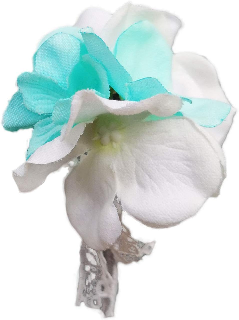 Artificial Wedding Flower Set Turquoise Picasso Calla Lily with Silk Carnation and Hydrangea (Bouquet 15WTG)