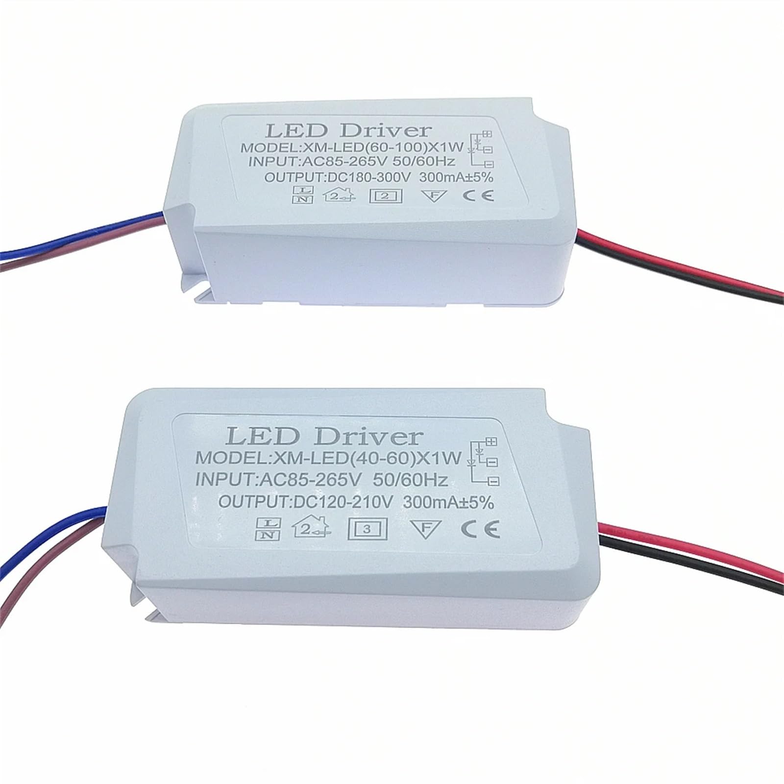1 pz AC85-265V Alimentazione 40-100 W 300 mA Led Driver 40 W 50 W 60 W 70 W 80 W 90 W 100 W Adattatore Illuminazione A Corrente Costante((40-60) x1W)