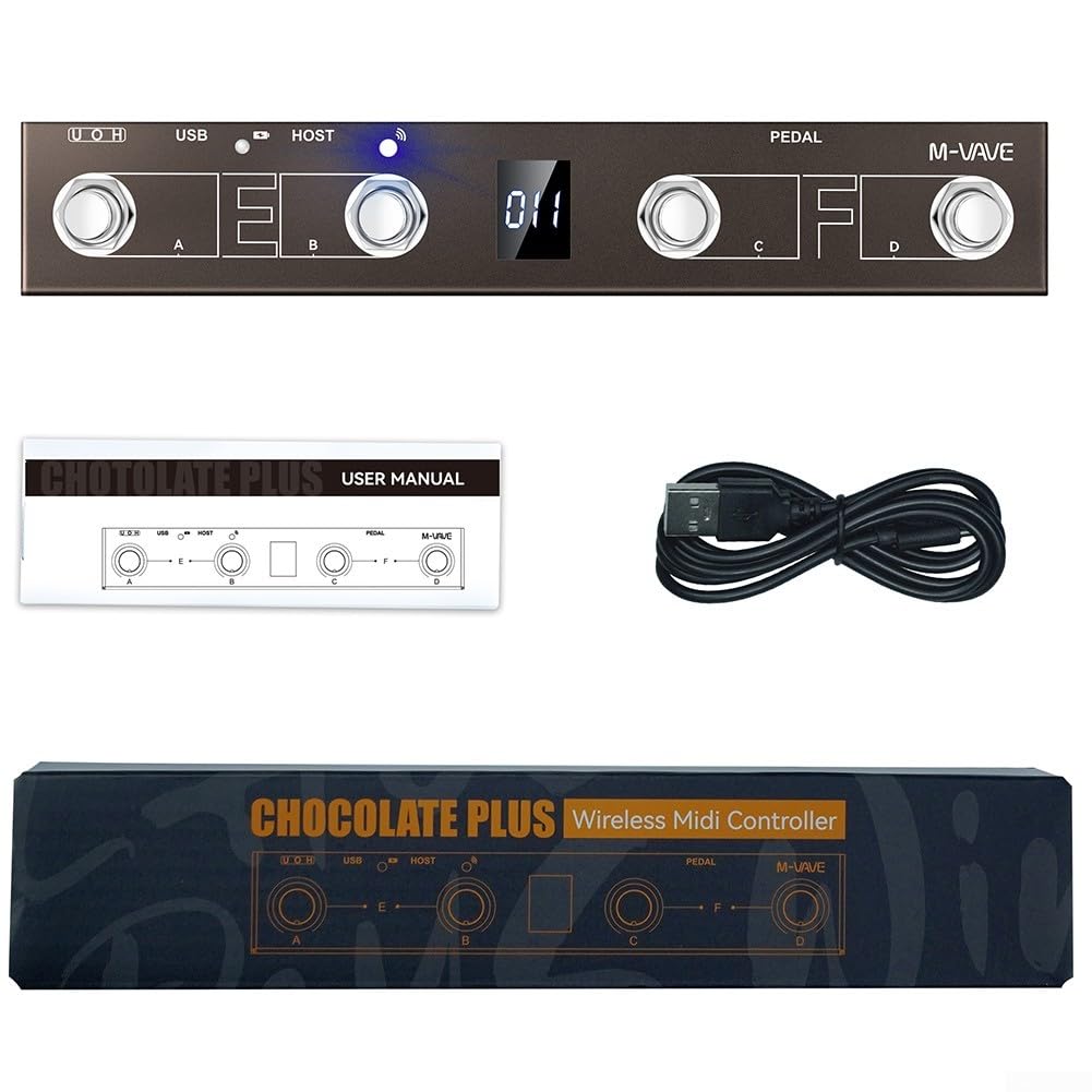 Wiederaufladbare 4 Tasten für MIDI-Pedal für Komfort bei Musikaufführungen (braun)