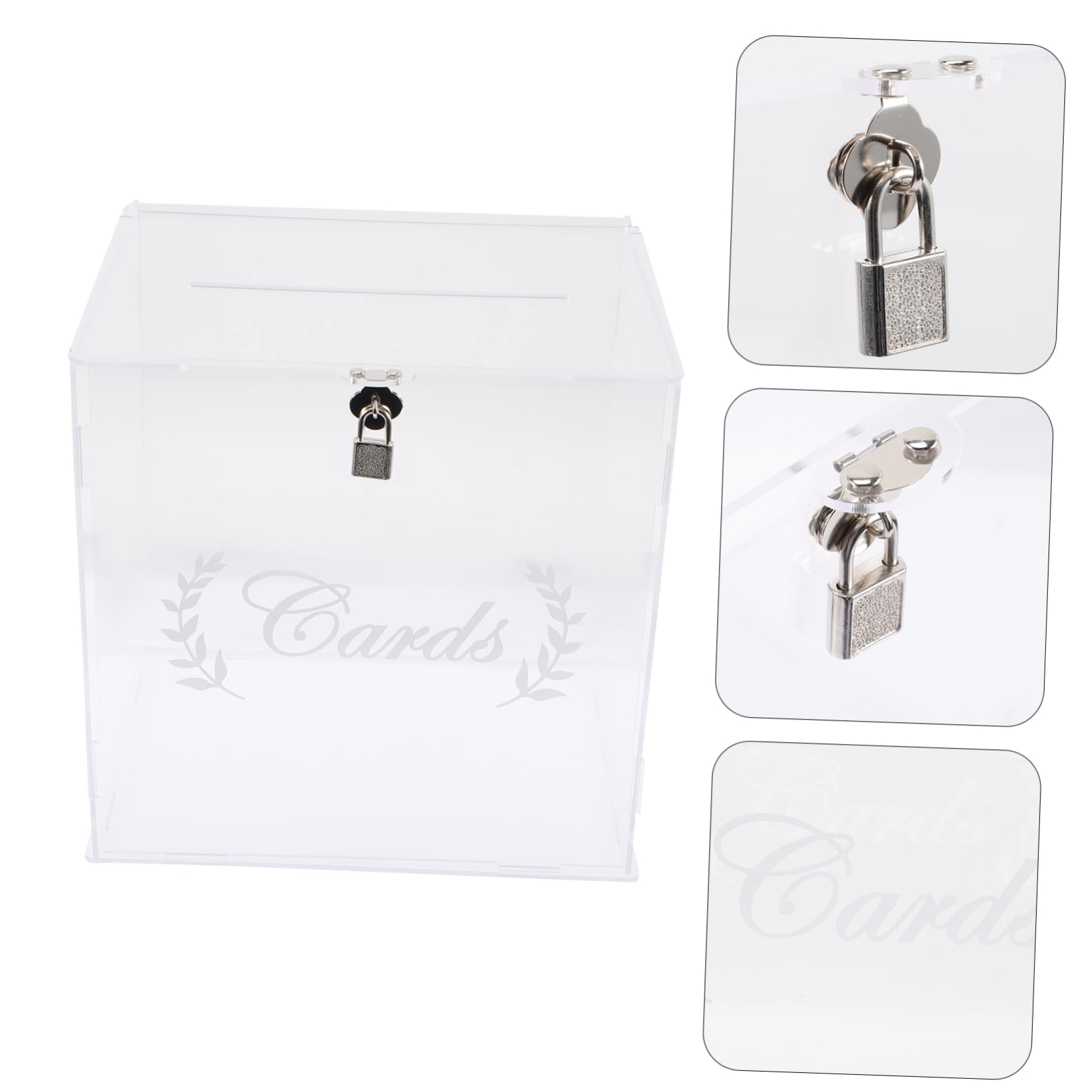 VILLCASE Transparente Acryl Kasten für Hochzeitskarten Nachrichtensammlung und Erinnerungen Sichtbares Design Dekorativ für Empfang und Party