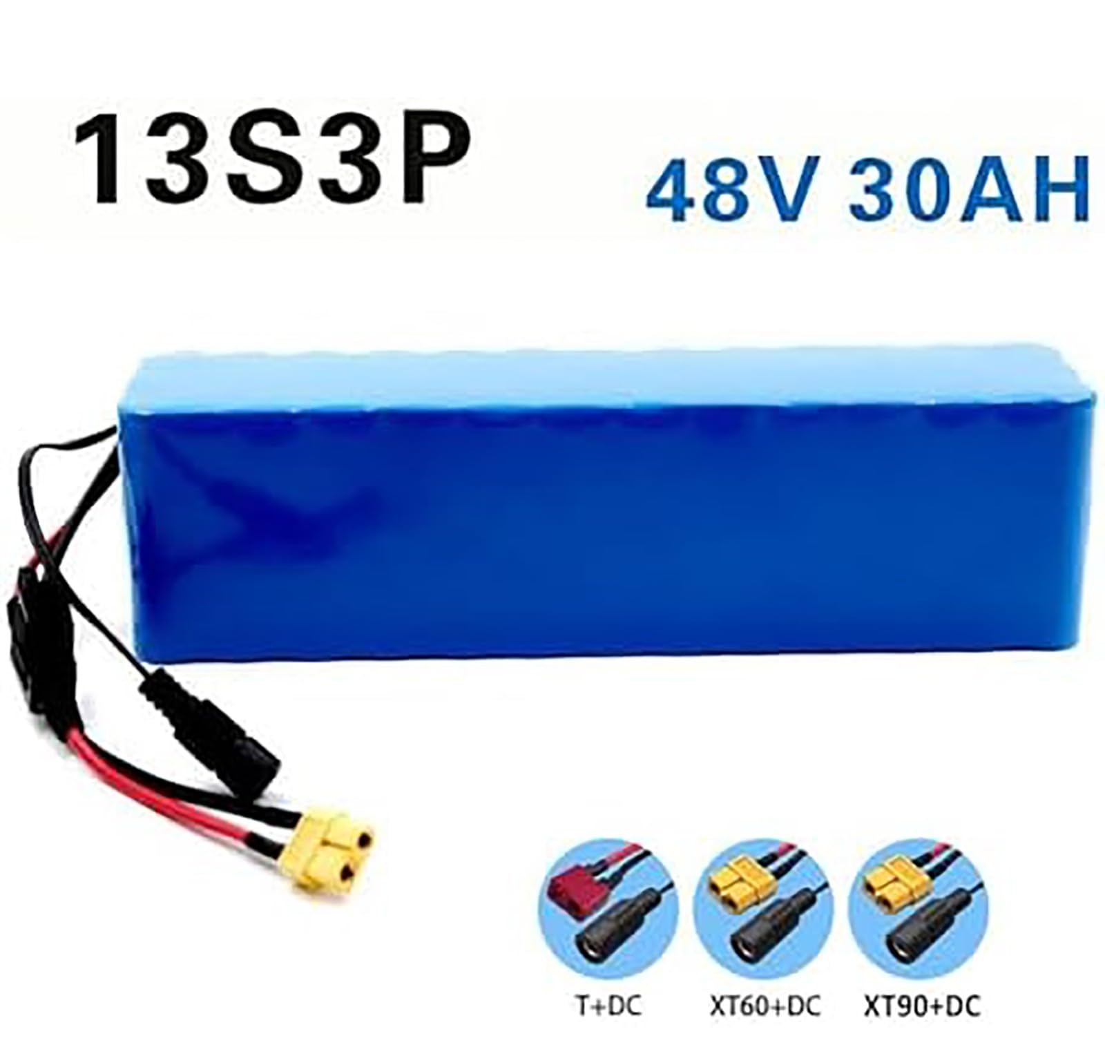 Batterie Lithium-Ion 48 V 30 Ah Avec Protection BMS Intégrée Et Chargeur Pour Vélos Et Scooters Électriques - Capacité De 30 Ah XT60,48V 30AH