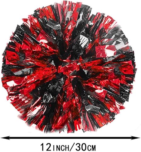 Miniatura 3 de Pompones metálicos de animadora con mango de bastón para deportes de espíritu de equipo, baile, animación, niños y adultos