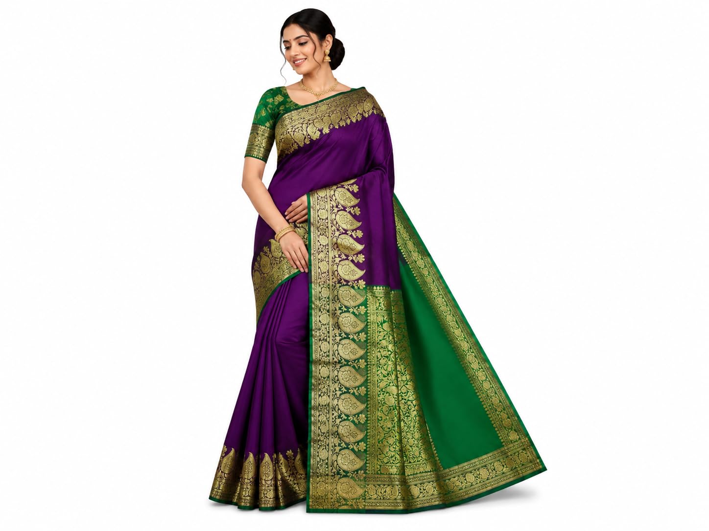Banarasi Satin Silk Saree for Women | Soft Shiny Fabric | Traditional Ethnic Wear | Wedding & FestiveWear Saree | Rich Pallu & Border | Elegant Designer Indian Sari-picture-47