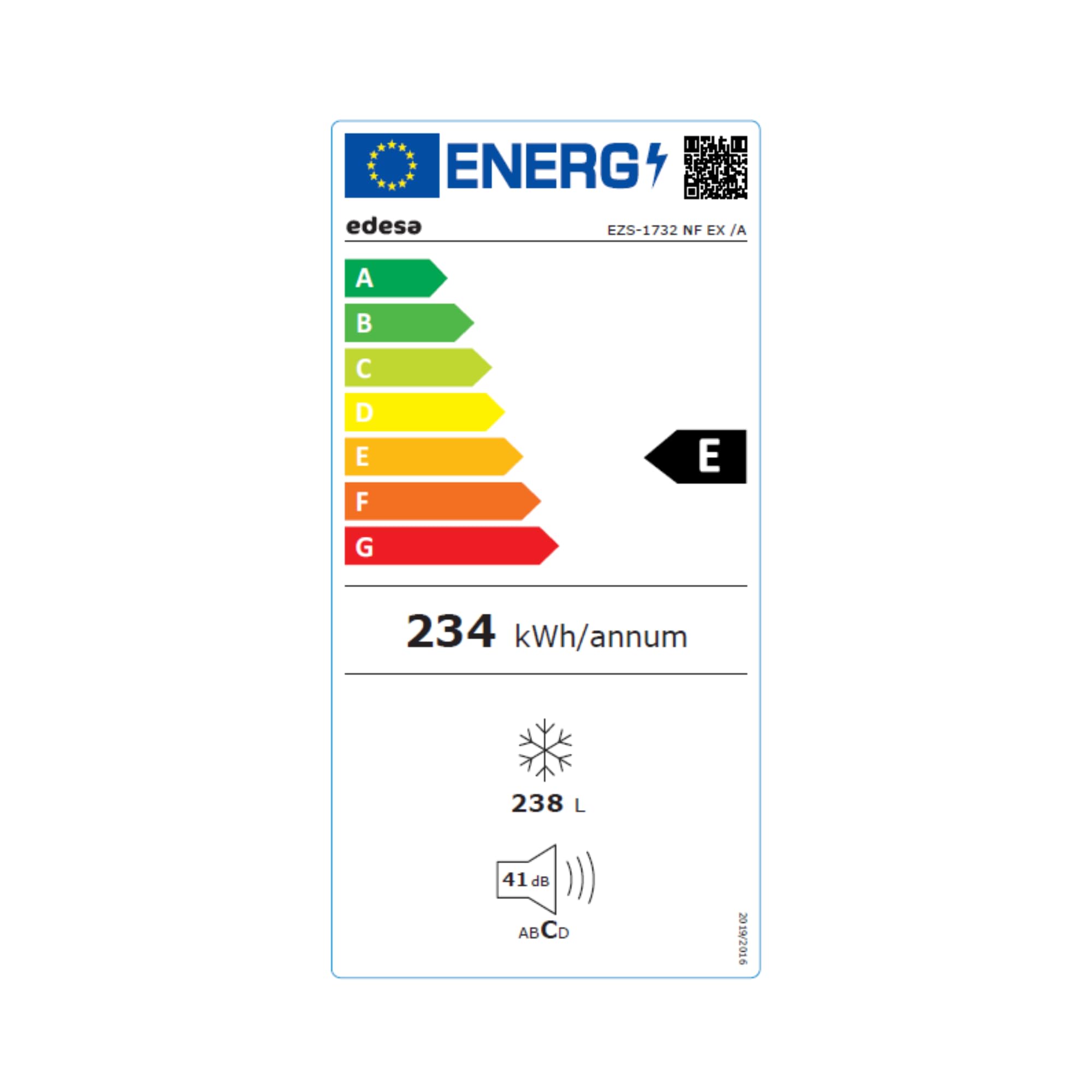 Congelador Total No Frost EZS-1732 NF EX 172cm, 7 Cajones, 238 Litros, Inoxidable