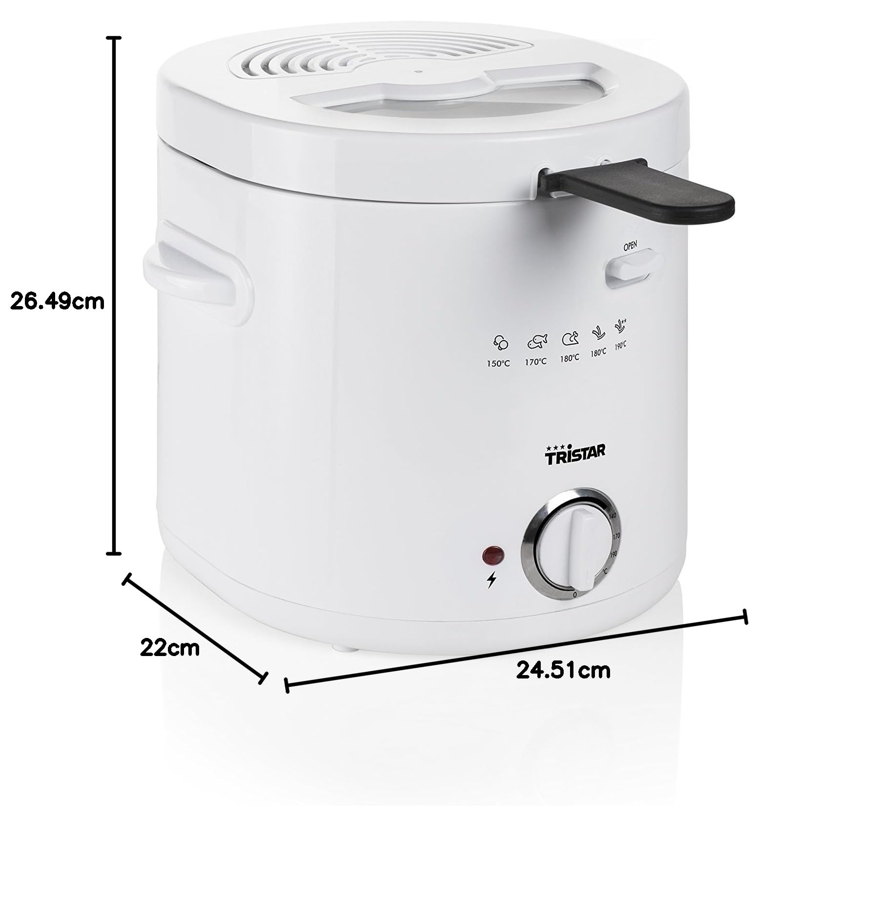 Tristar Friggitrice con Termostato FR-6941, 1.5 Litri, Plastica