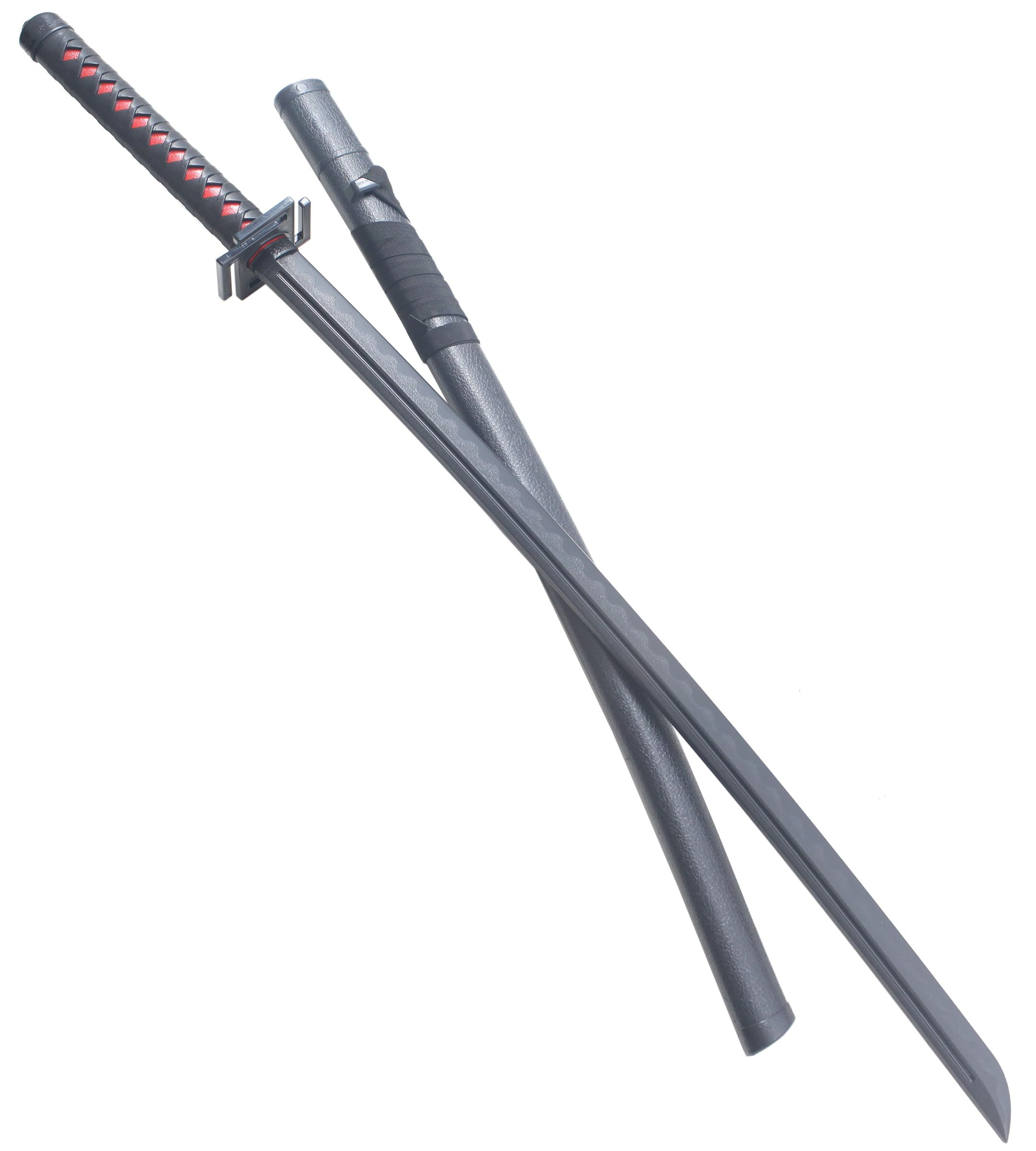 Pack 2 Katanas Tout en Polypropylene Noir Bleach Bankai Ichigo Sabre Entrainement Combat + Fourreau ABS Epee Bleach Katana