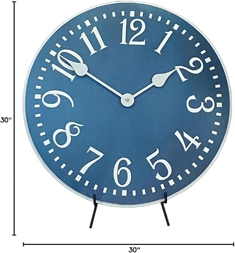 Miniatura 7 de Reloj de pared azul colonial, mecanismo de cuarzo ultra silencioso, hecho a mano en Estados Unidos, hermoso color nítido y duradero, viene en 8