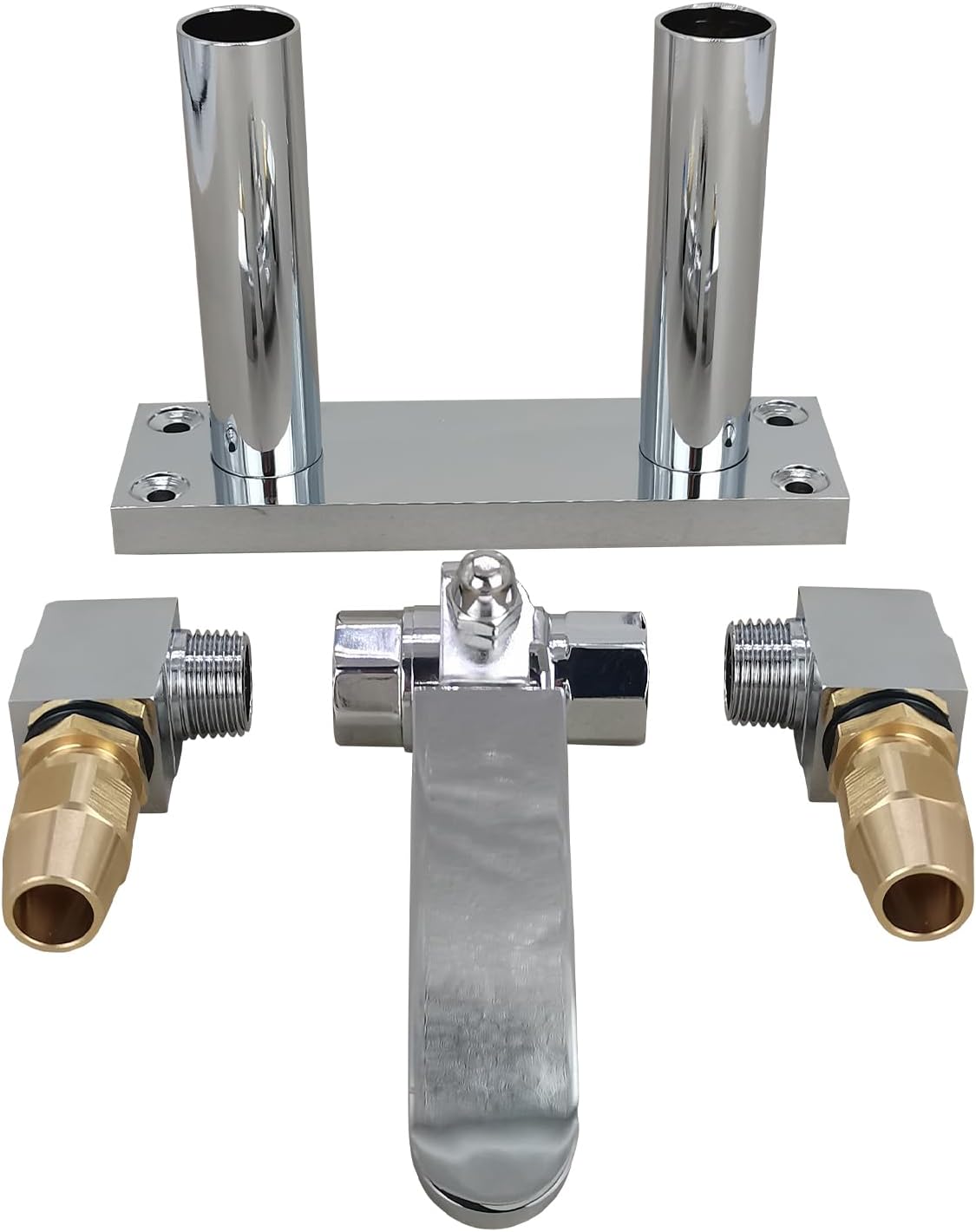 4" Chrome Air Horn Control Valve Lever with Stand Set Fit for Train Horns Whistles