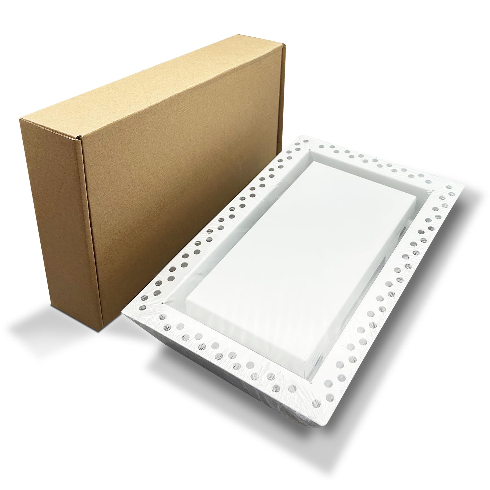 Cubierta de ventilación de pared sin amortiguador, 6 x 10 pulgadas, rejilla de registro de aire montada en la pared, fácil de instalar, pintable, color blanco