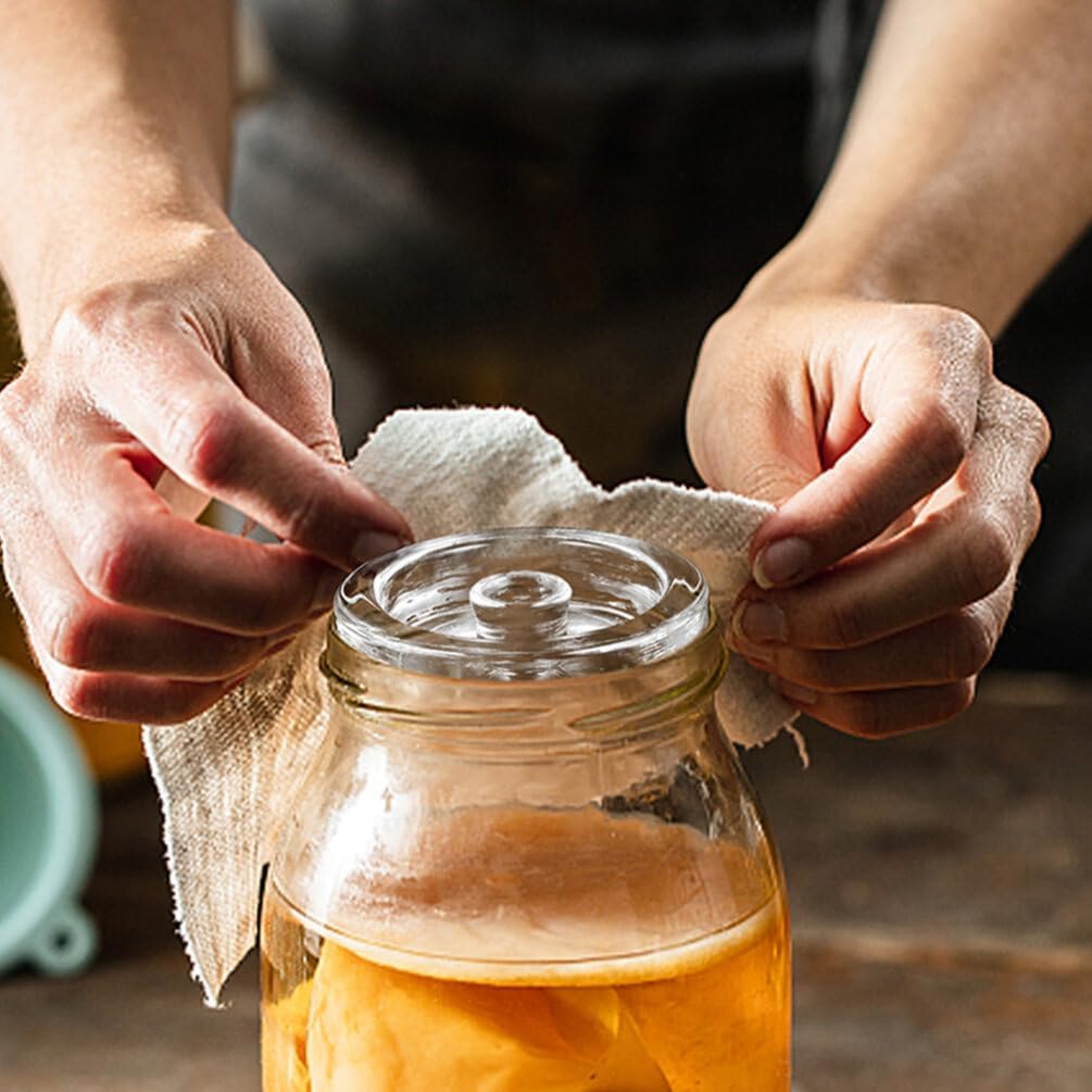 6pcs Glass Jar Weights for Fermenting Compact Fermenting Weights for Wide Mouth Jars for Sauerkraut Kimchi and More Convenient Handle for Easy Use