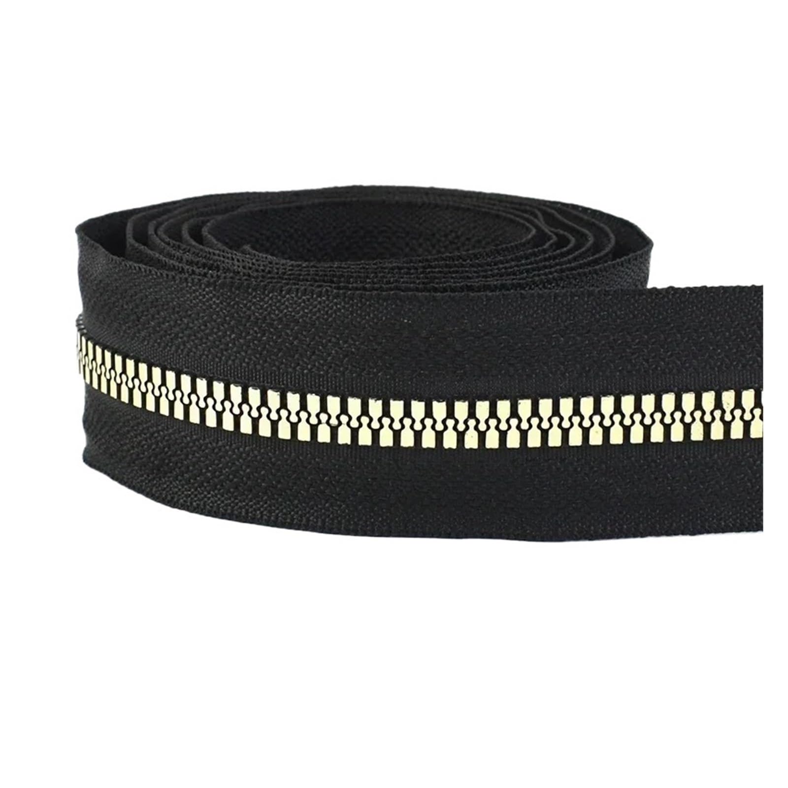 1pc 2/3/5/10M 5# Cerniere In Resina Nastro for Borse Abbigliamento Cerniera Al Metro Scarpe Giacca Zip Chiusura Kit Di Riparazione Accessori for Cucire Fai Da Te(ZA167-BlackLightGold,10Meters)