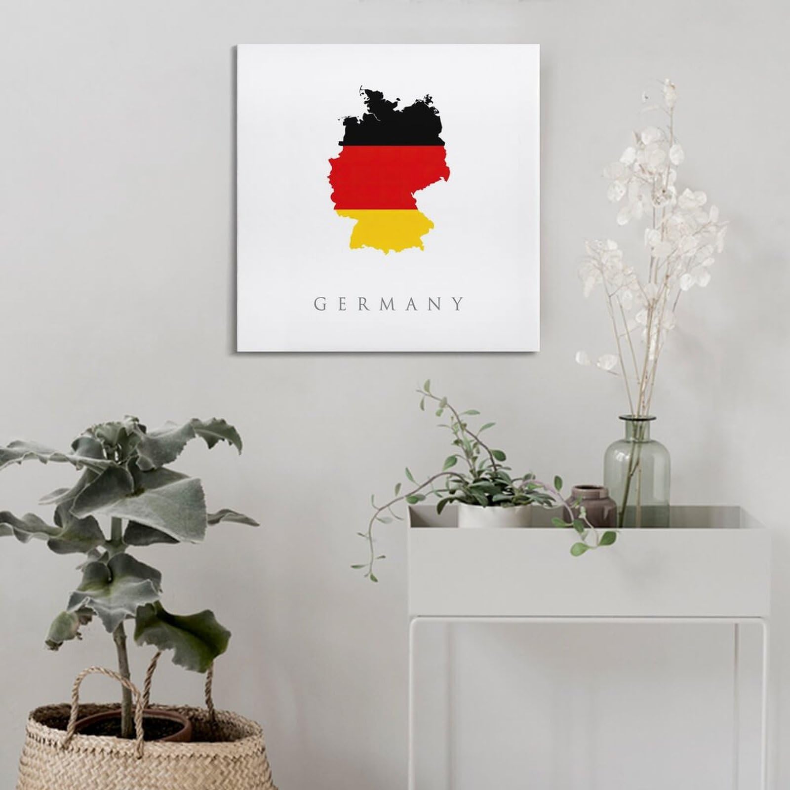 Poster de carte de voyage d'Europe et d'Allemagne - Impression sur toile - Décoration murale moderne pour chambre à coucher - 60 x 60 cm