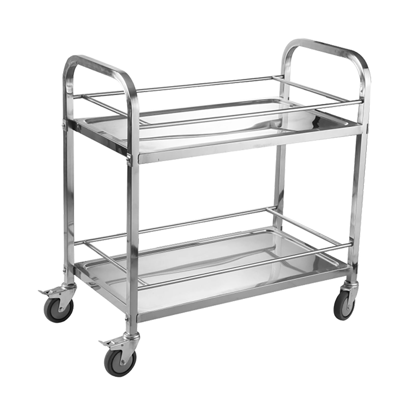 Carrello da Laboratorio con 2 Ripiani, Carrello da Laboratorio per Servizio clinico Mobile, banco da Lavoro Commerciale con Ruota piroettante, per ospedali cliniche Spa saloni di Bellezza RI