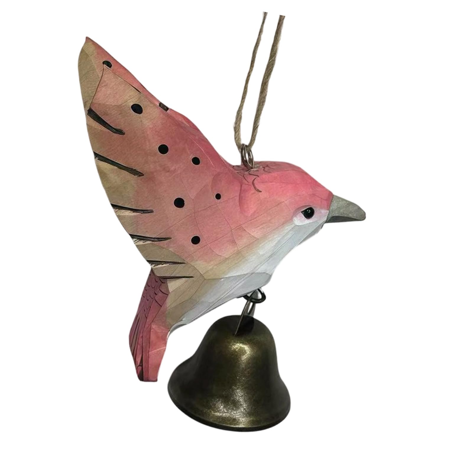 Hand Carved Wood Hummingbird Wind Chimes with Bells Figurines for Home Decor Wood Wind Chimes